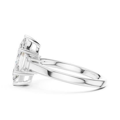 Marquise Lab Grown Diamond Three-Stone Engagement Ring