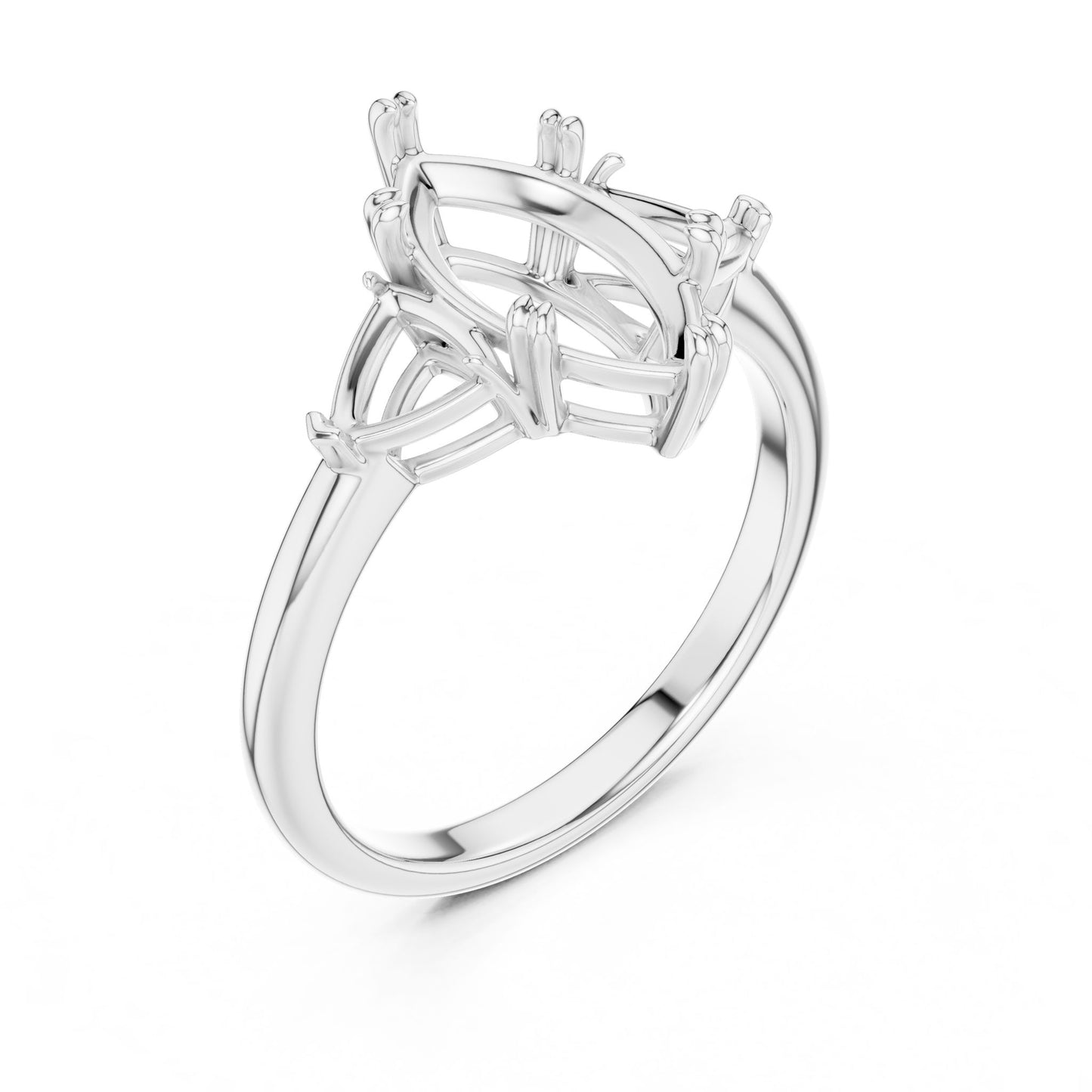 Marquise Lab Grown Diamond Three-Stone Engagement Ring
