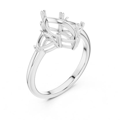 Marquise Lab Grown Diamond Three-Stone Engagement Ring