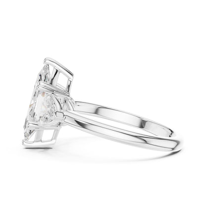 Marquise Lab Grown Diamond Three-Stone Engagement Ring