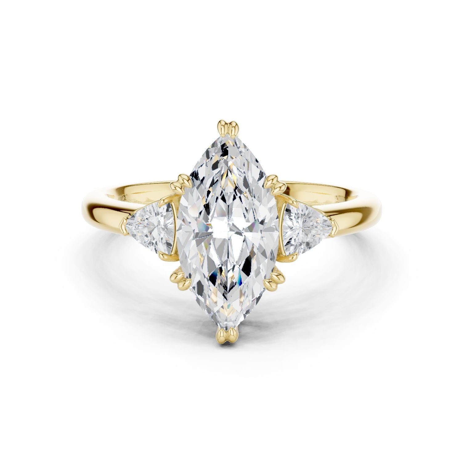 Marquise Lab Grown Diamond Three-Stone Engagement Ring