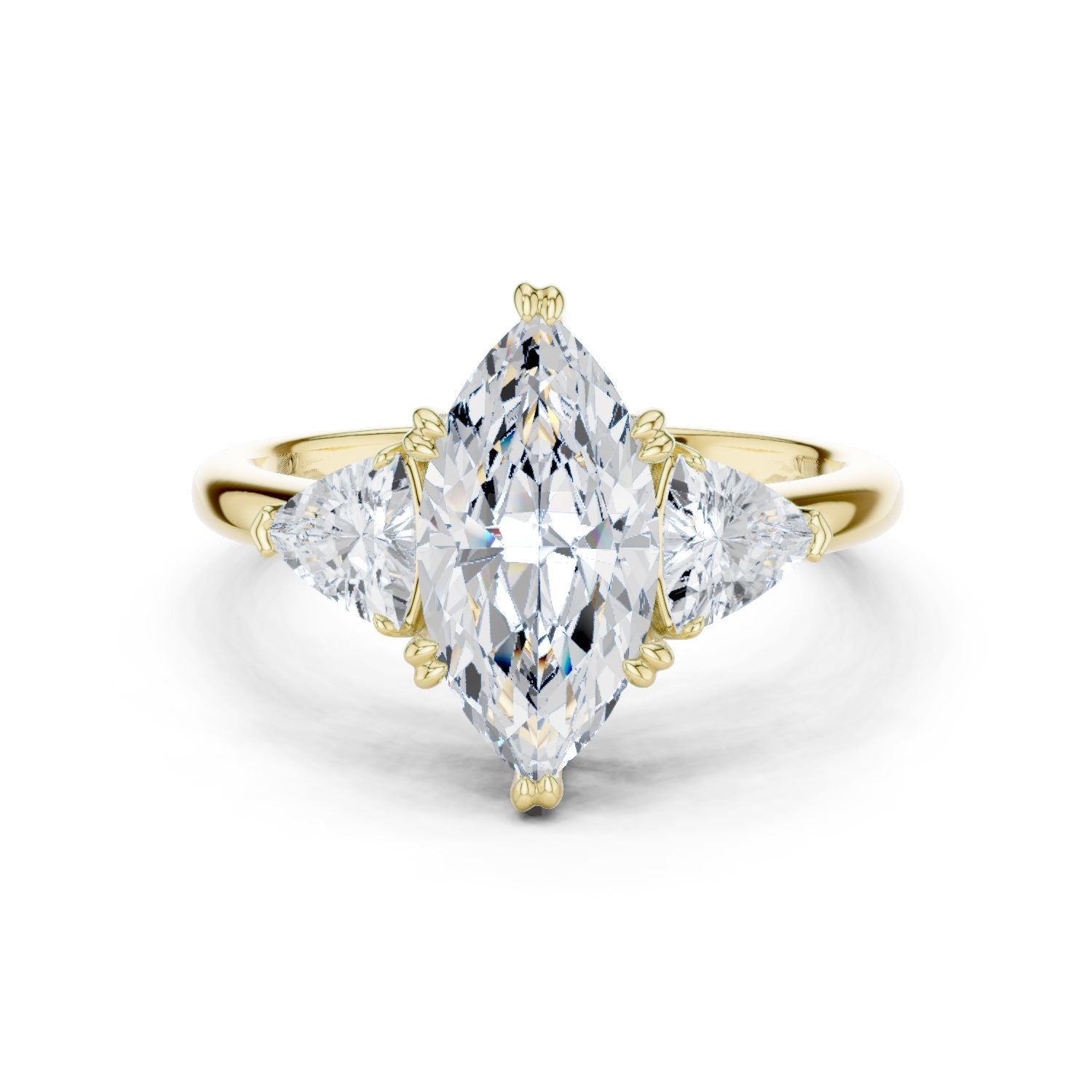 Marquise Lab Grown Diamond Three-Stone Engagement Ring