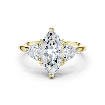 Marquise Lab Grown Diamond Three-Stone Engagement Ring