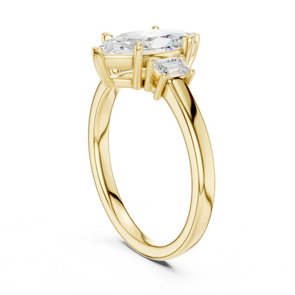 Marquise Lab Grown Diamond Three-Stone Engagement Ring