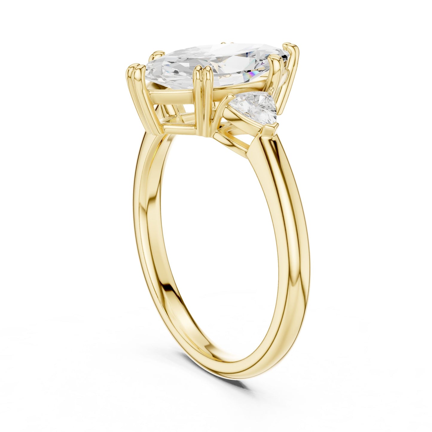 Marquise Lab Grown Diamond Three-Stone Engagement Ring