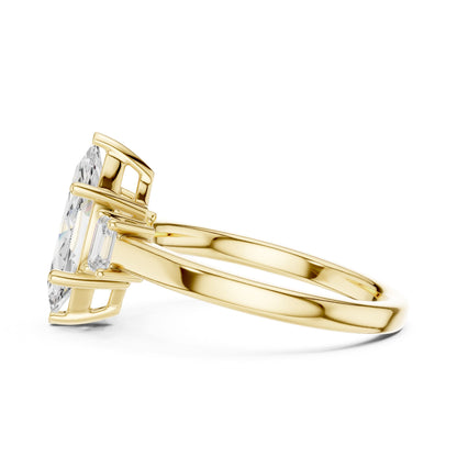 Marquise Lab Grown Diamond Three-Stone Engagement Ring