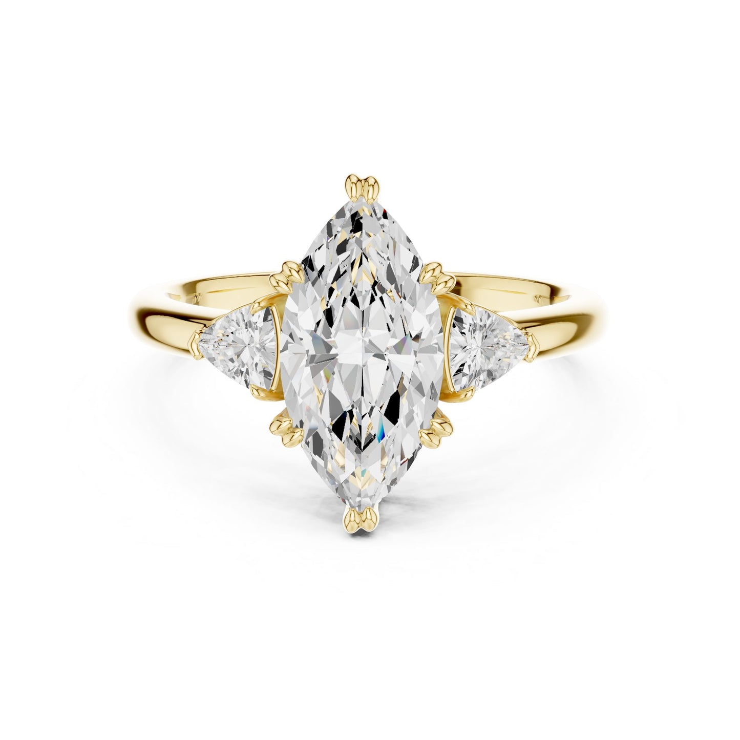 Marquise Lab Grown Diamond Three-Stone Engagement Ring