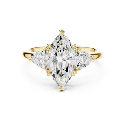 Marquise Lab Grown Diamond Three-Stone Engagement Ring