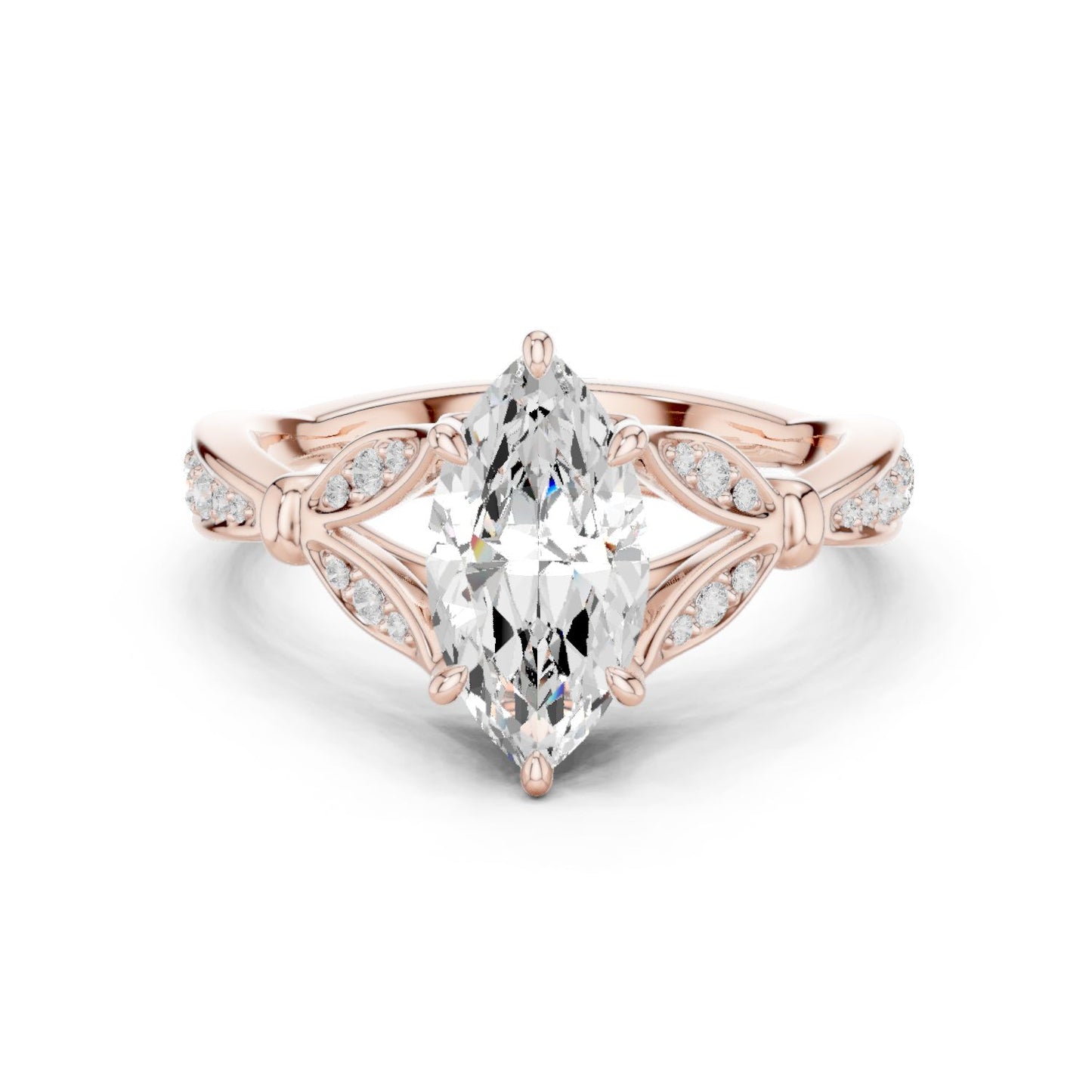 Marquise Lab Grown Diamond Vintage Engagement Ring
