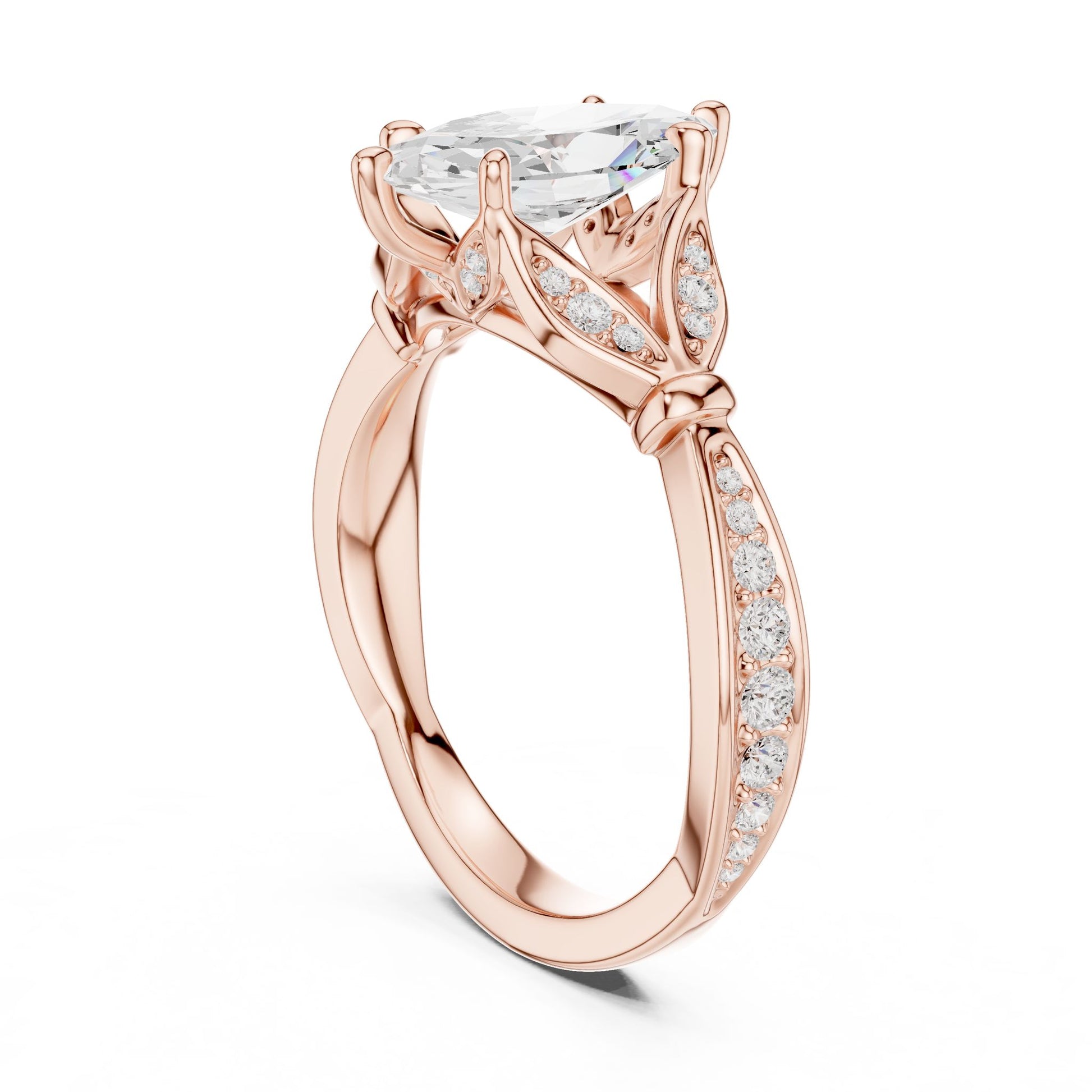 Marquise Lab Grown Diamond Vintage Engagement Ring