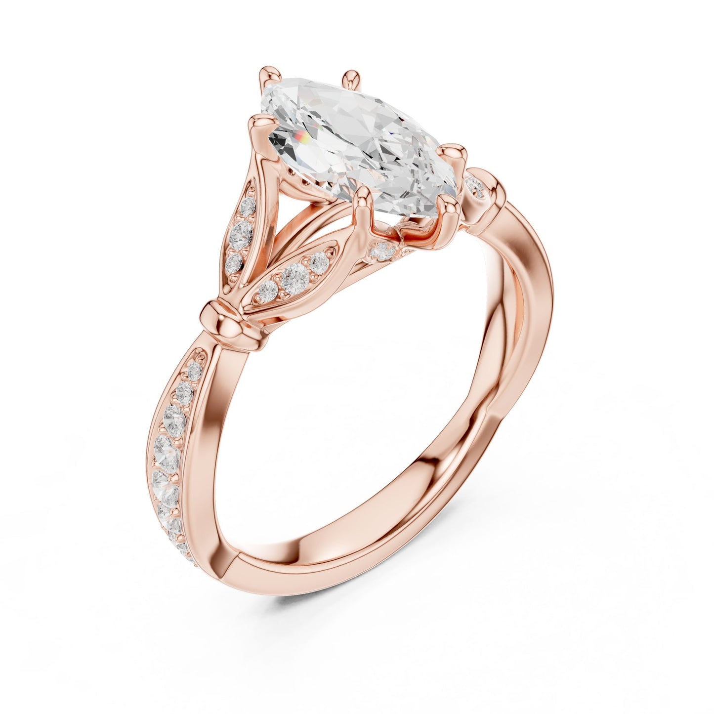 Marquise Lab Grown Diamond Vintage Engagement Ring