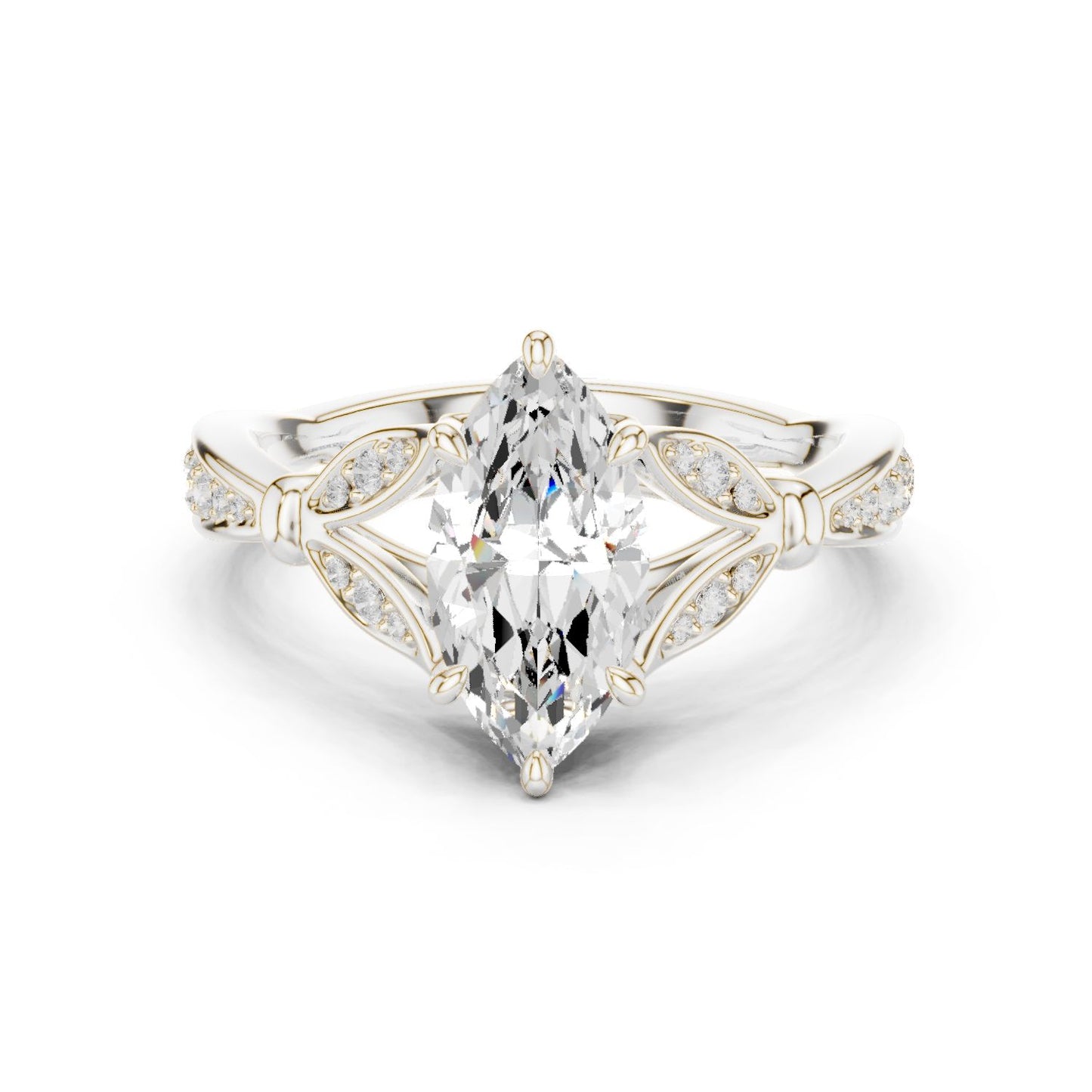 Marquise Lab Grown Diamond Vintage Engagement Ring
