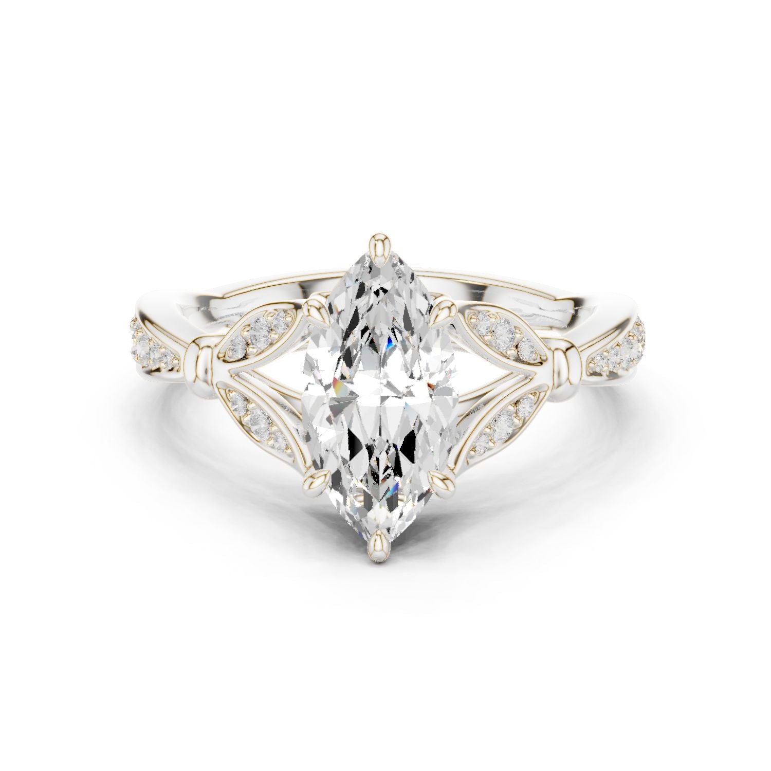 Marquise Lab Grown Diamond Vintage Engagement Ring
