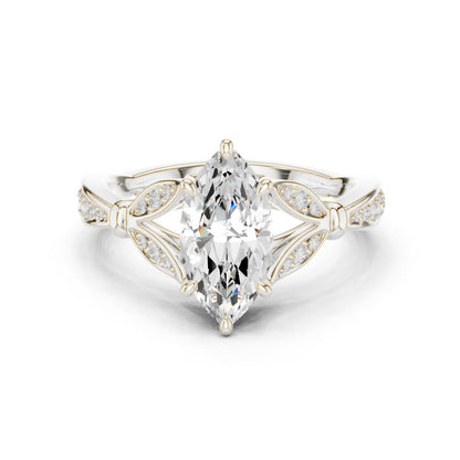 Marquise Lab Grown Diamond Vintage Engagement Ring
