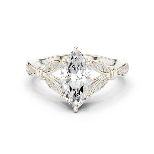 Marquise Lab Grown Diamond Vintage Engagement Ring
