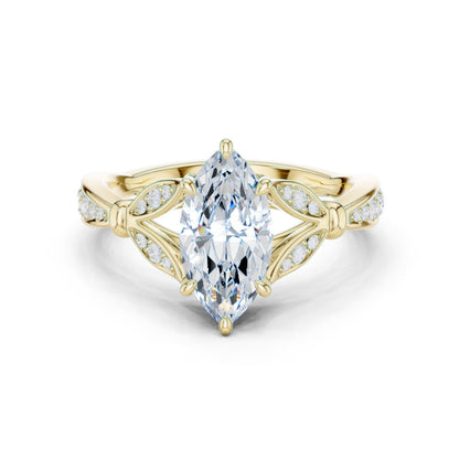 Marquise Lab Grown Diamond Vintage Engagement Ring