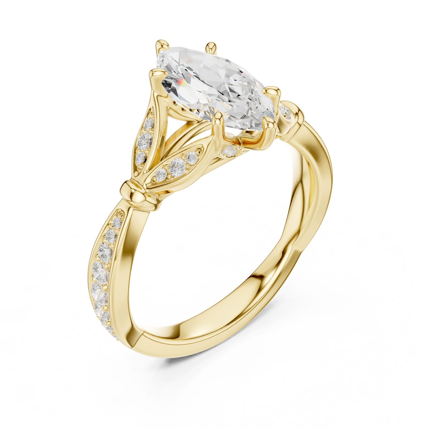 Marquise Lab Grown Diamond Vintage Engagement Ring