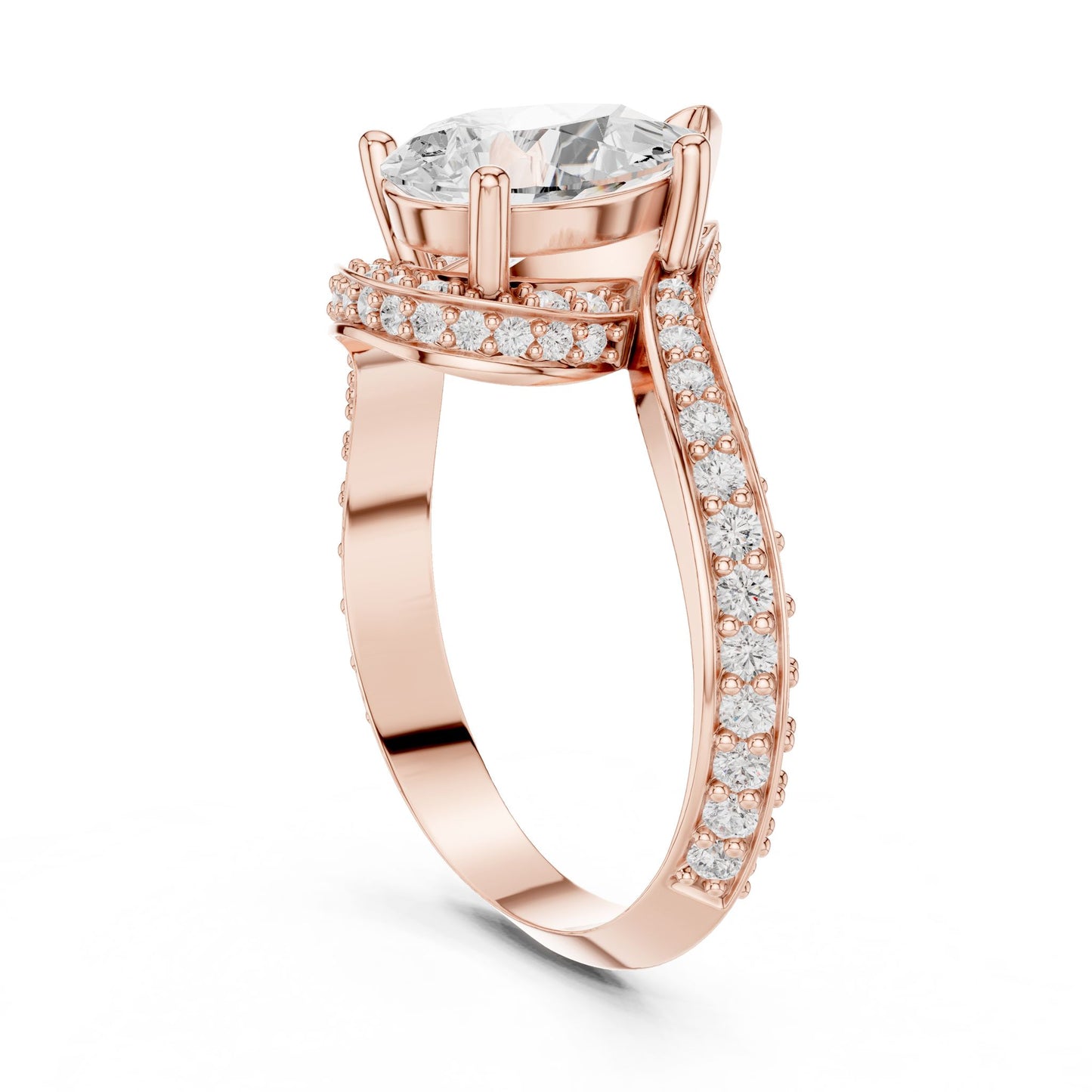 Women's Oval Lab Grown Diamond Bypass Ring