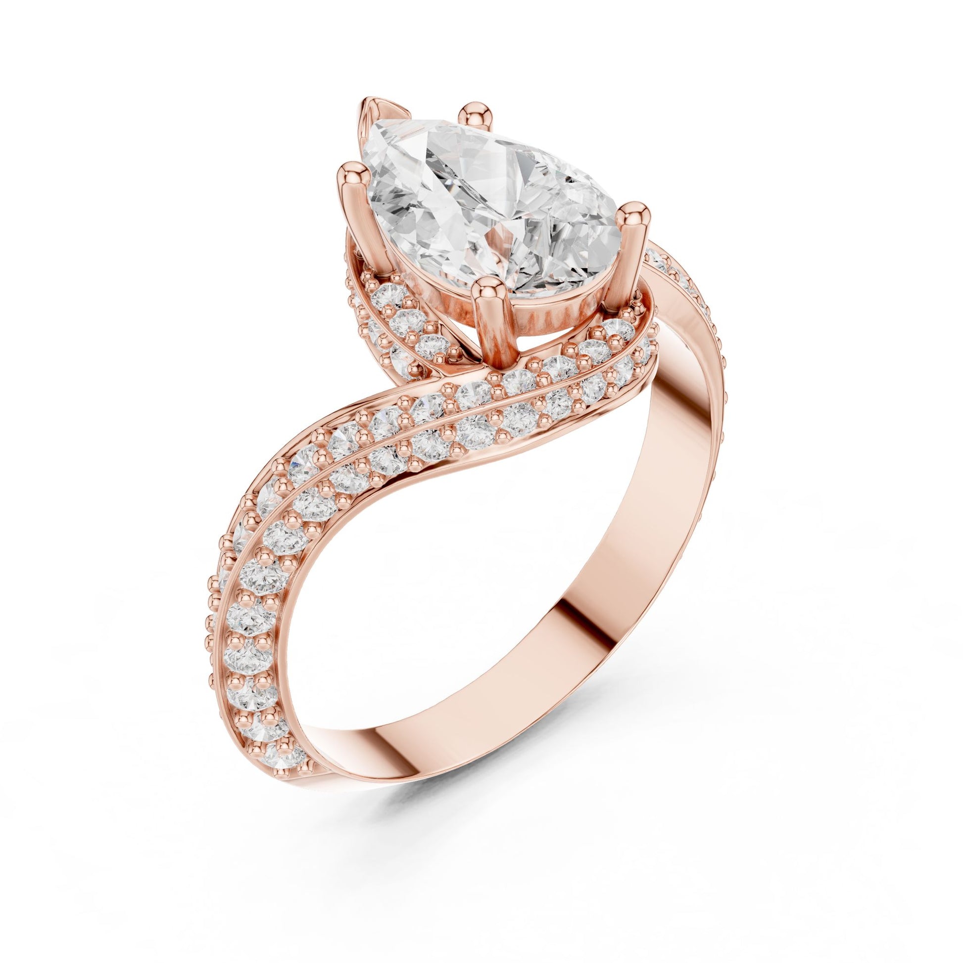 Women's Oval Lab Grown Diamond Bypass Ring