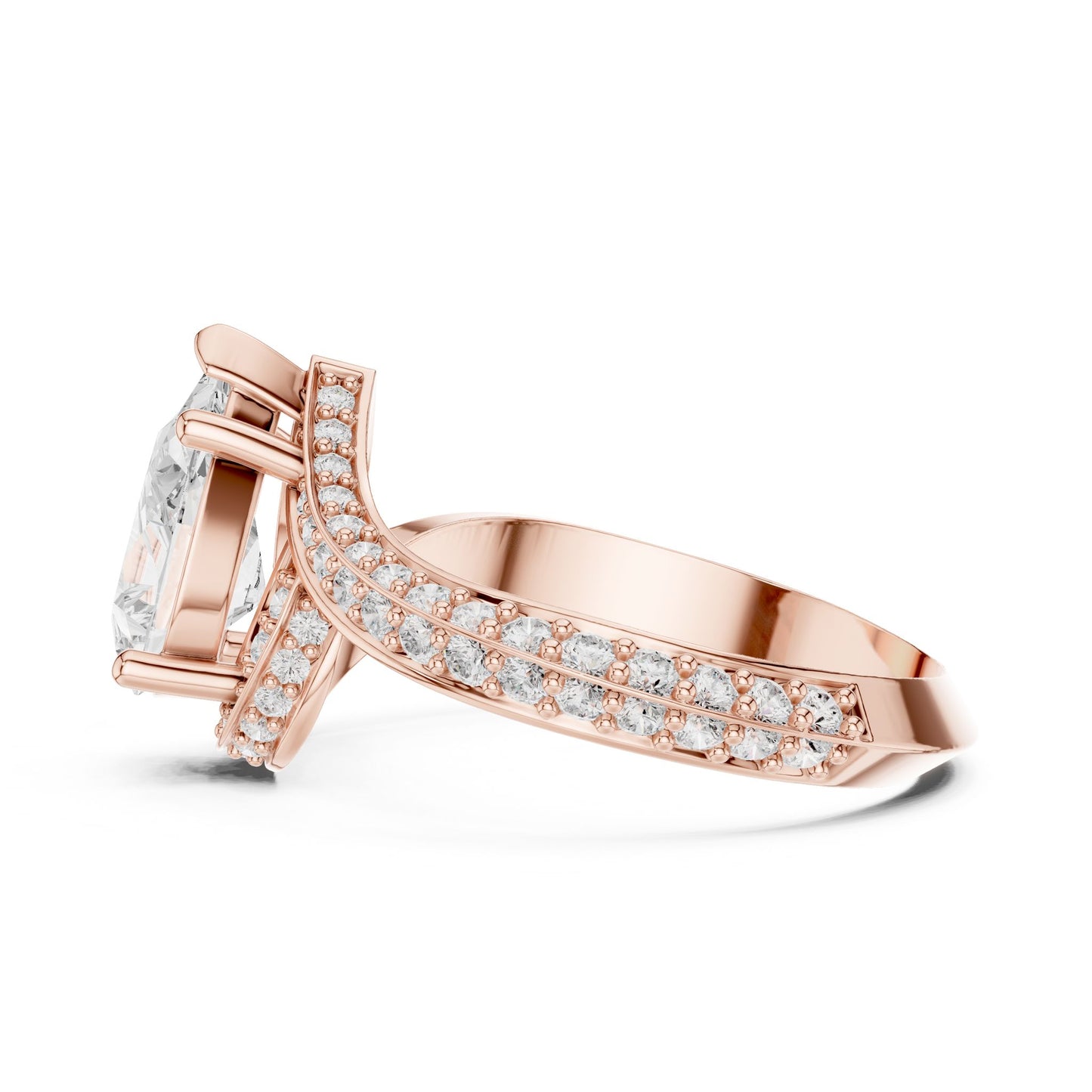 Women's Oval Lab Grown Diamond Bypass Ring