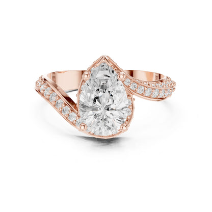 Women's Oval Lab Grown Diamond Bypass Ring