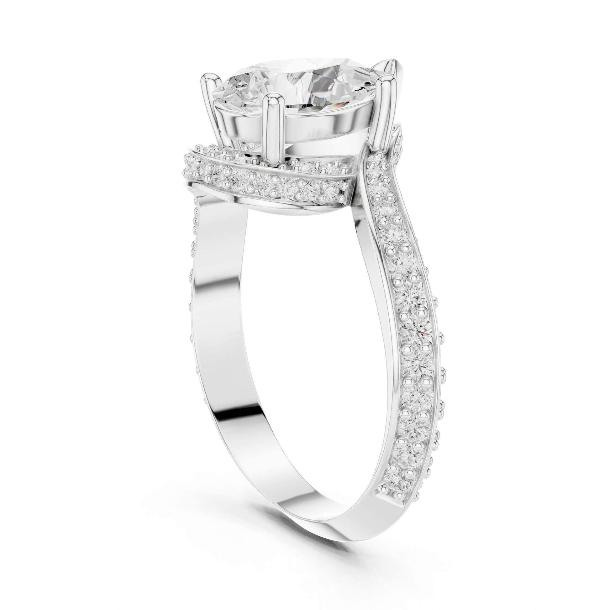 Women's Oval Lab Grown Diamond Bypass Ring