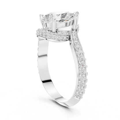 Women's Oval Lab Grown Diamond Bypass Ring
