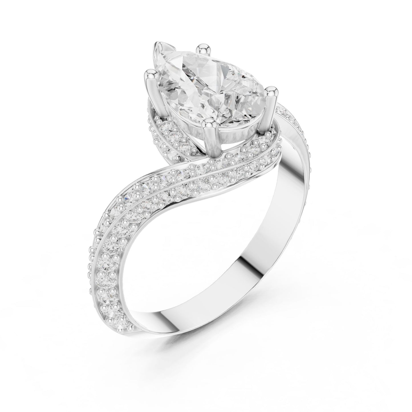 Women's Oval Lab Grown Diamond Bypass Ring