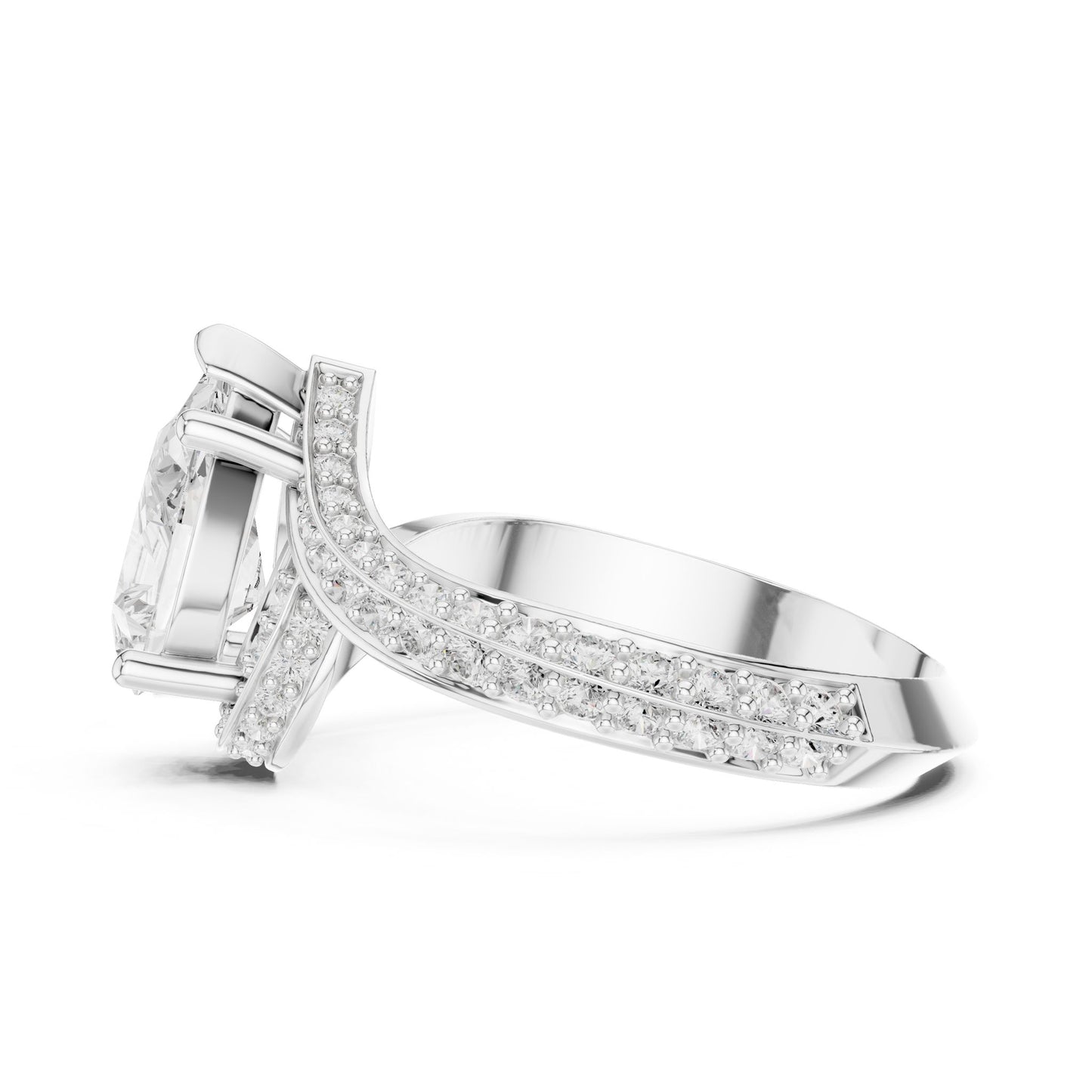 Women's Oval Lab Grown Diamond Bypass Ring
