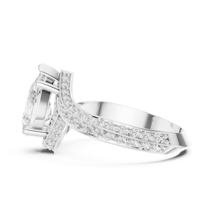 Women's Oval Lab Grown Diamond Bypass Ring