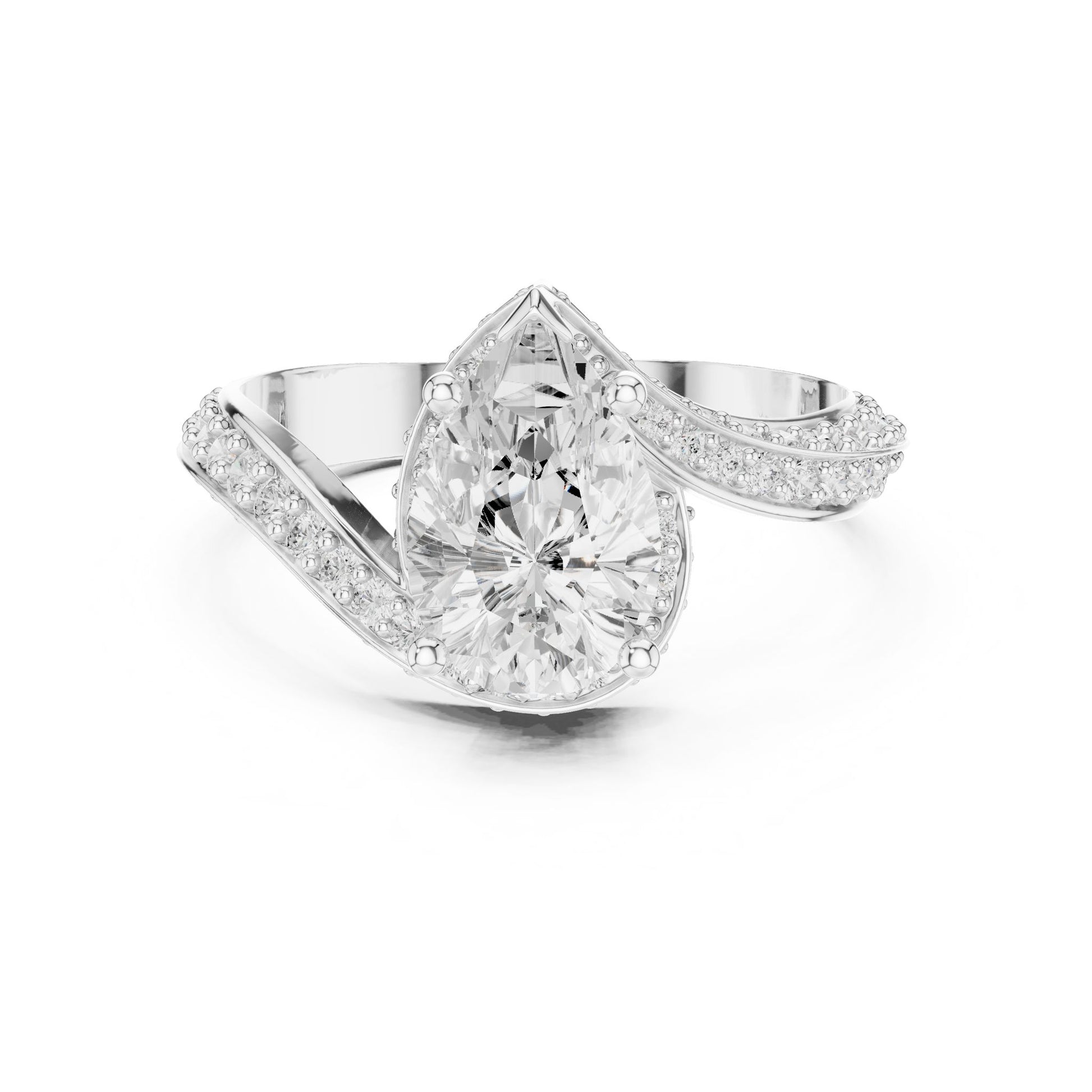 Women's Oval Lab Grown Diamond Bypass Ring