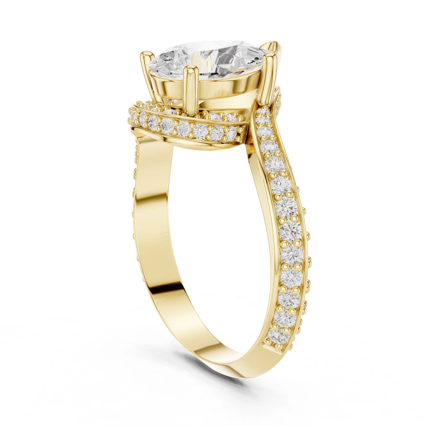 Women's Oval Lab Grown Diamond Bypass Ring