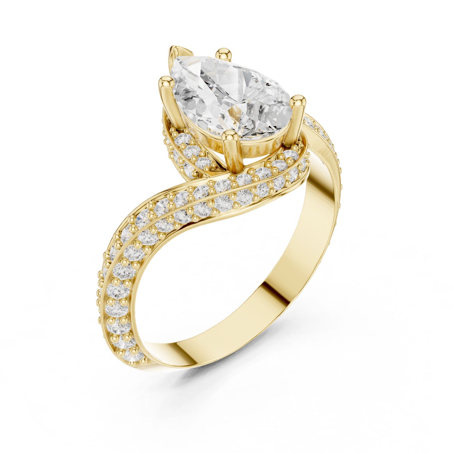 Women's Oval Lab Grown Diamond Bypass Ring