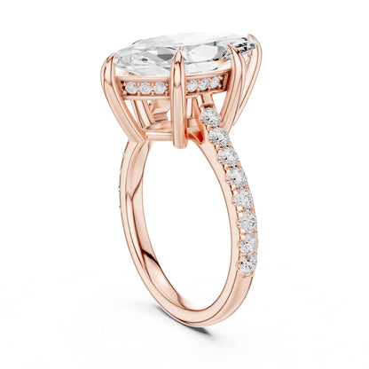 Oval Lab Grown Diamond Cathedral Engagement Ring