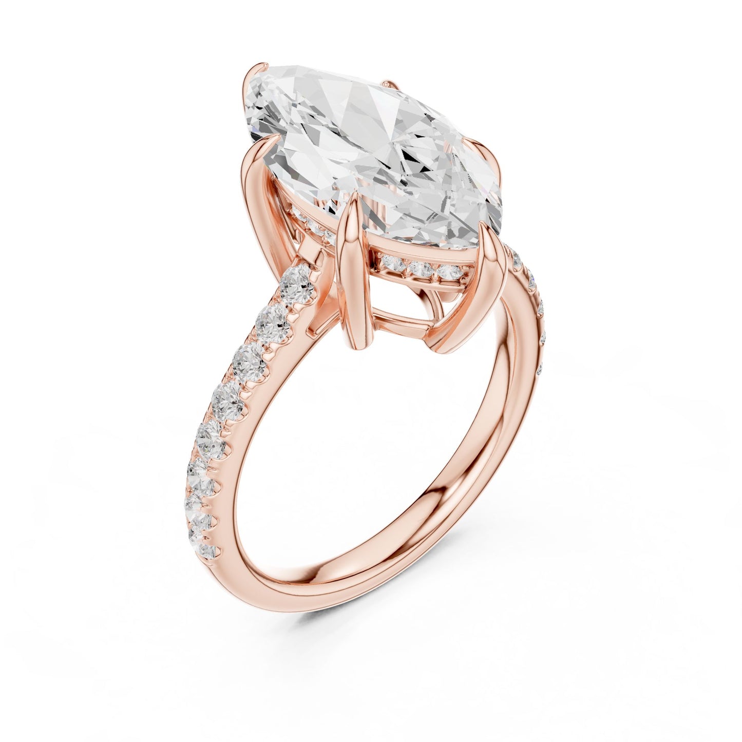 Oval Lab Grown Diamond Cathedral Engagement Ring