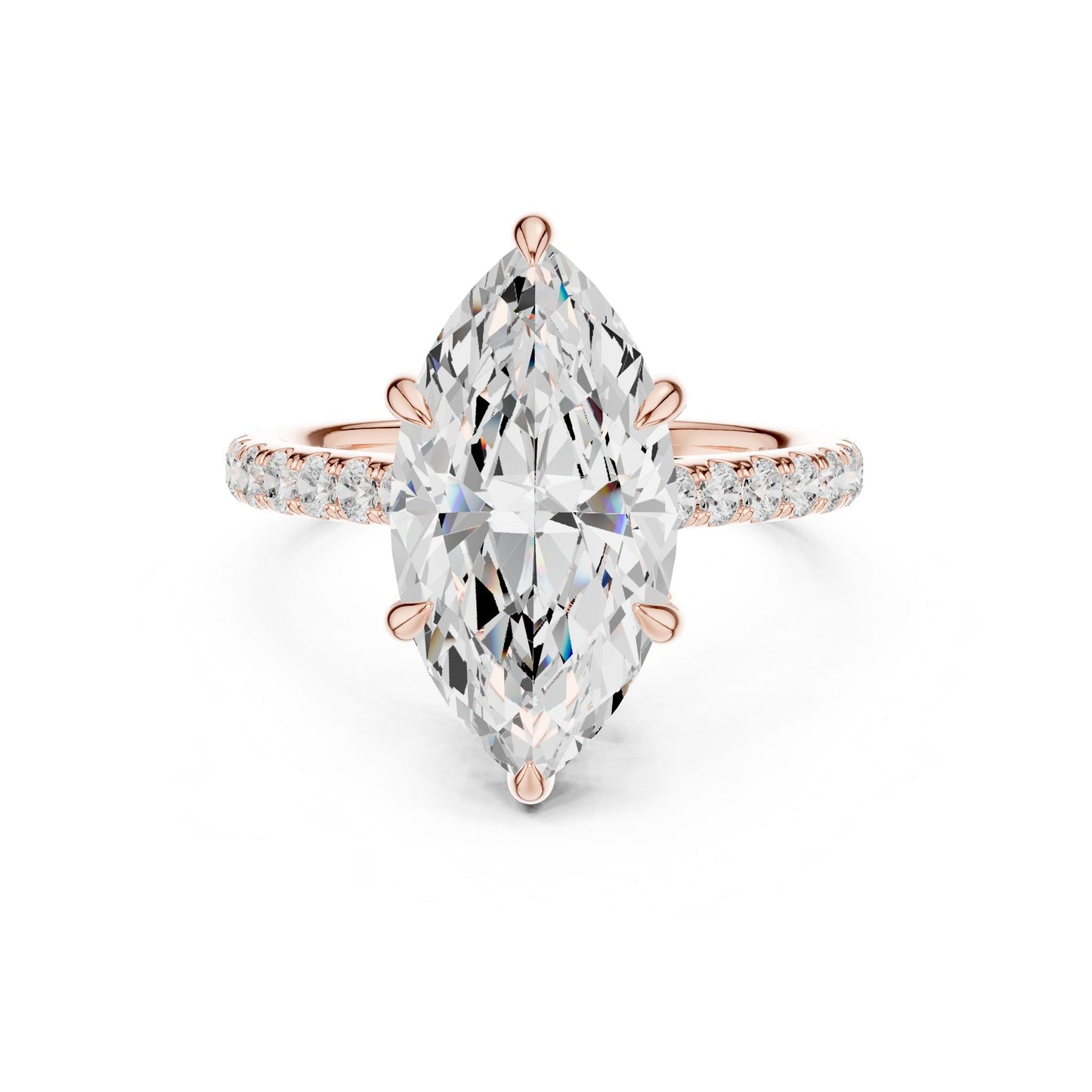 Oval Lab Grown Diamond Cathedral Engagement Ring