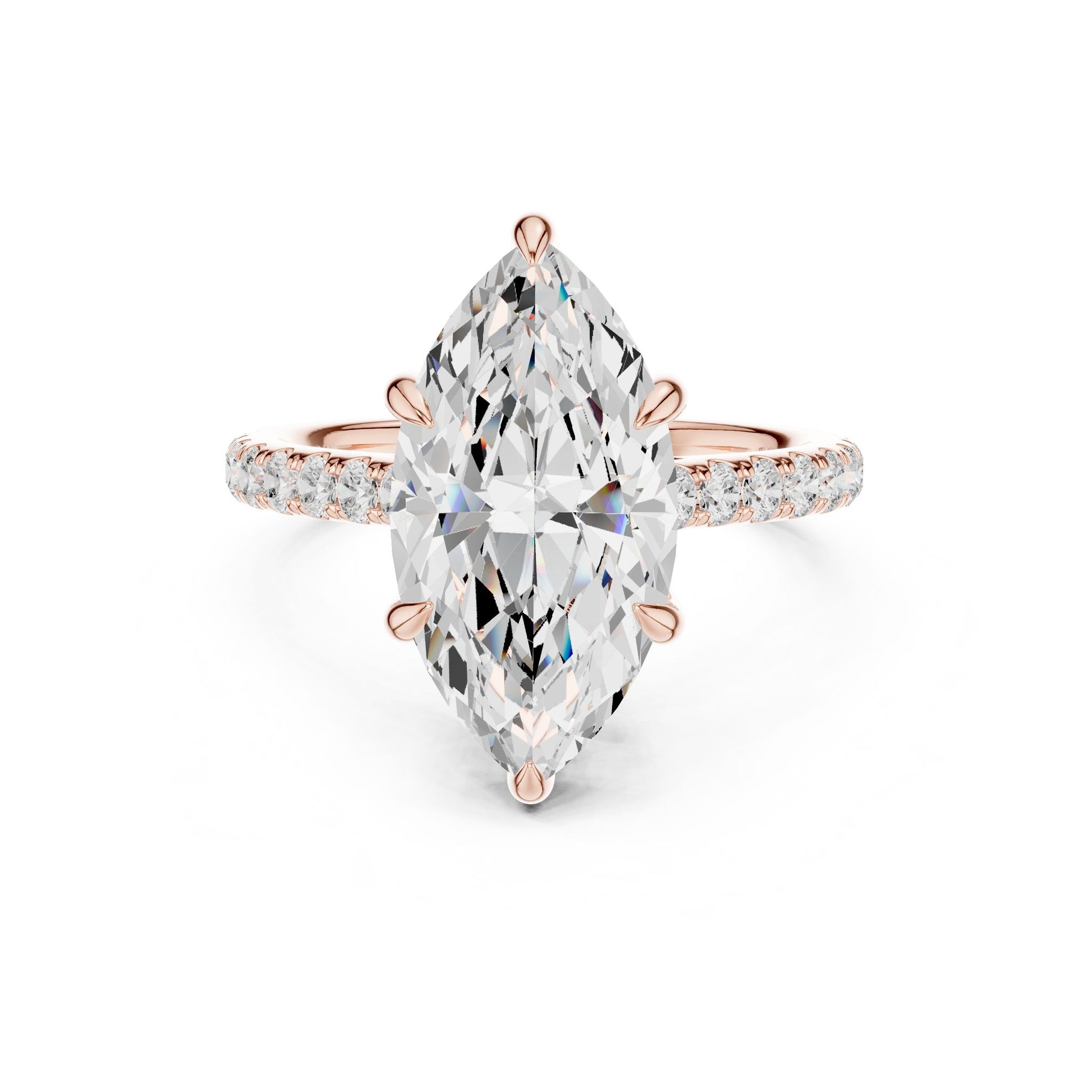 Oval Lab Grown Diamond Cathedral Engagement Ring