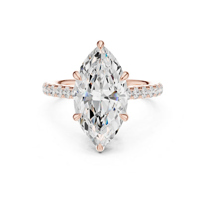 Oval Lab Grown Diamond Cathedral Engagement Ring