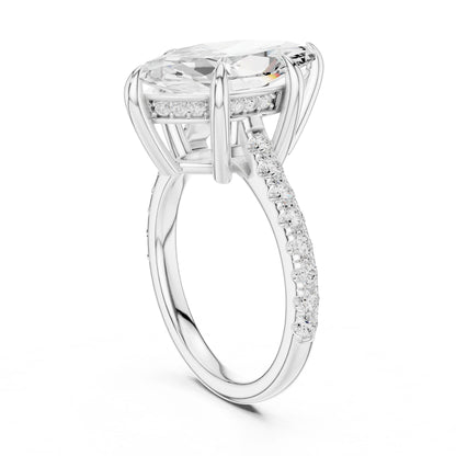 Oval Lab Grown Diamond Cathedral Engagement Ring