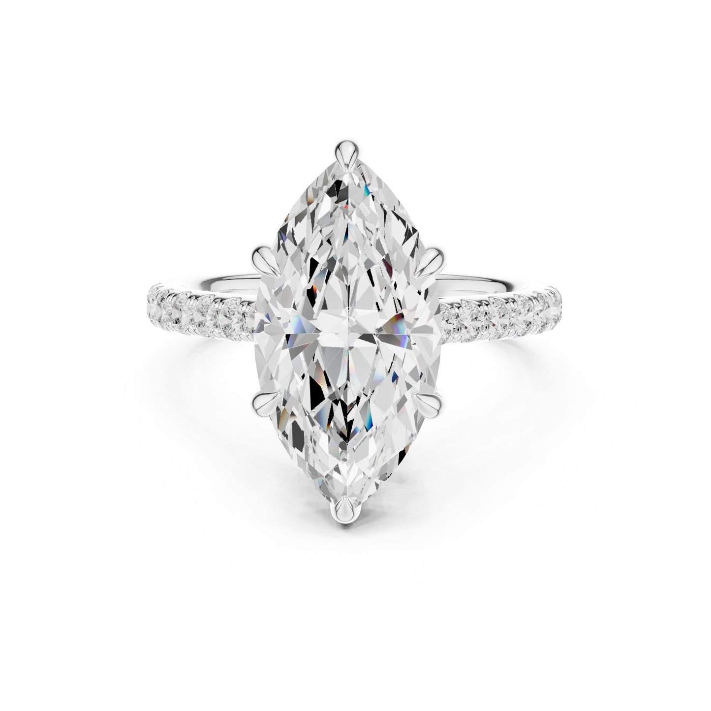 Oval Lab Grown Diamond Cathedral Engagement Ring