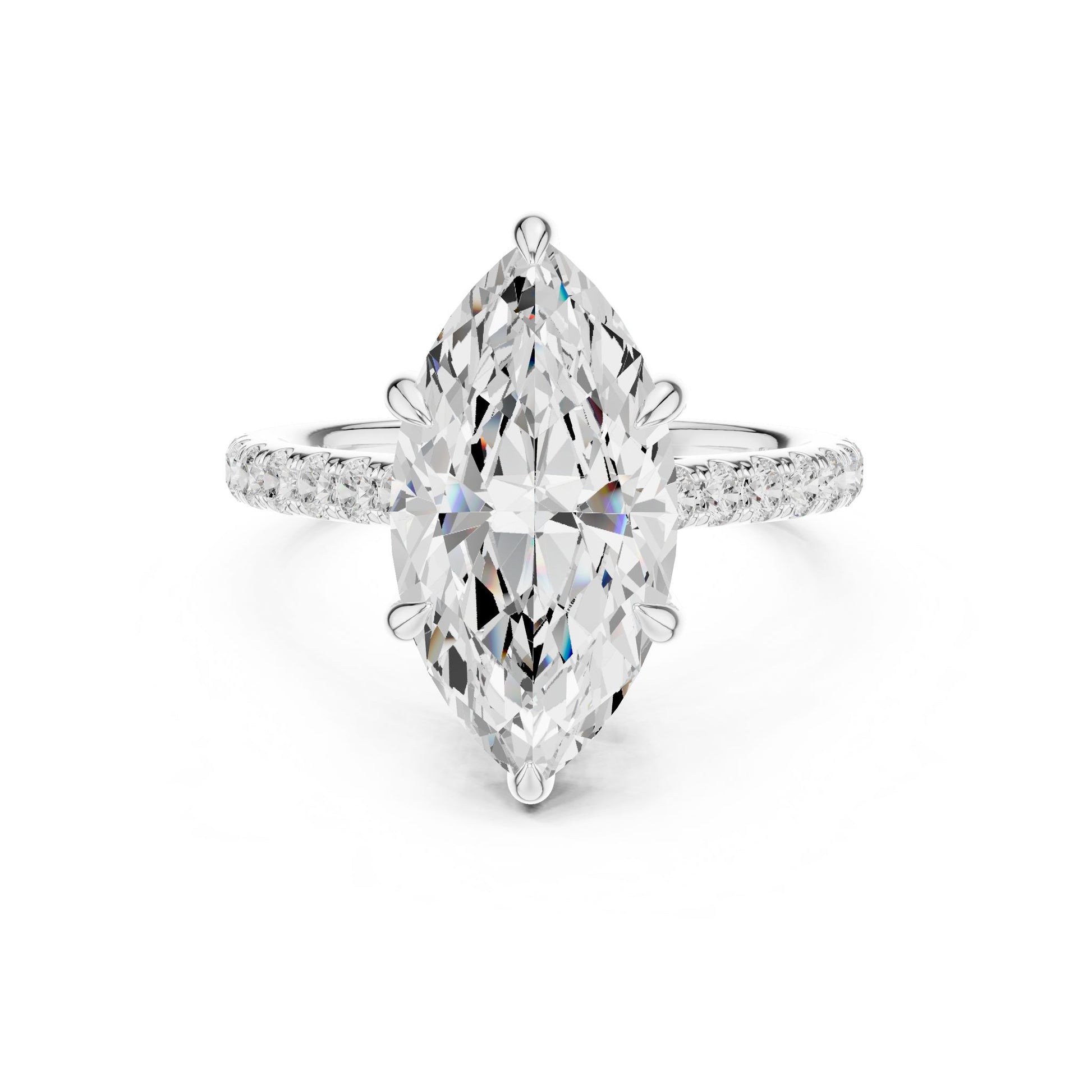 Oval Lab Grown Diamond Cathedral Engagement Ring