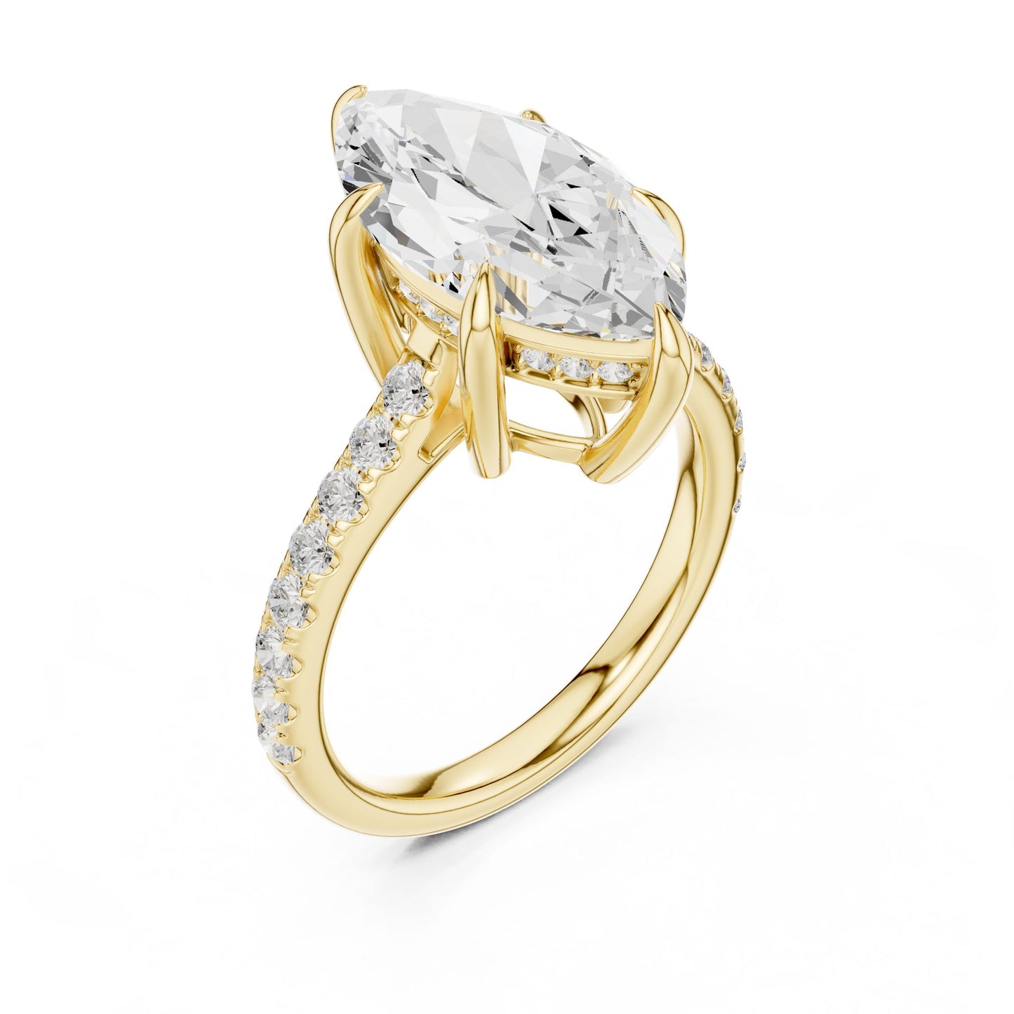 Oval Lab Grown Diamond Cathedral Engagement Ring