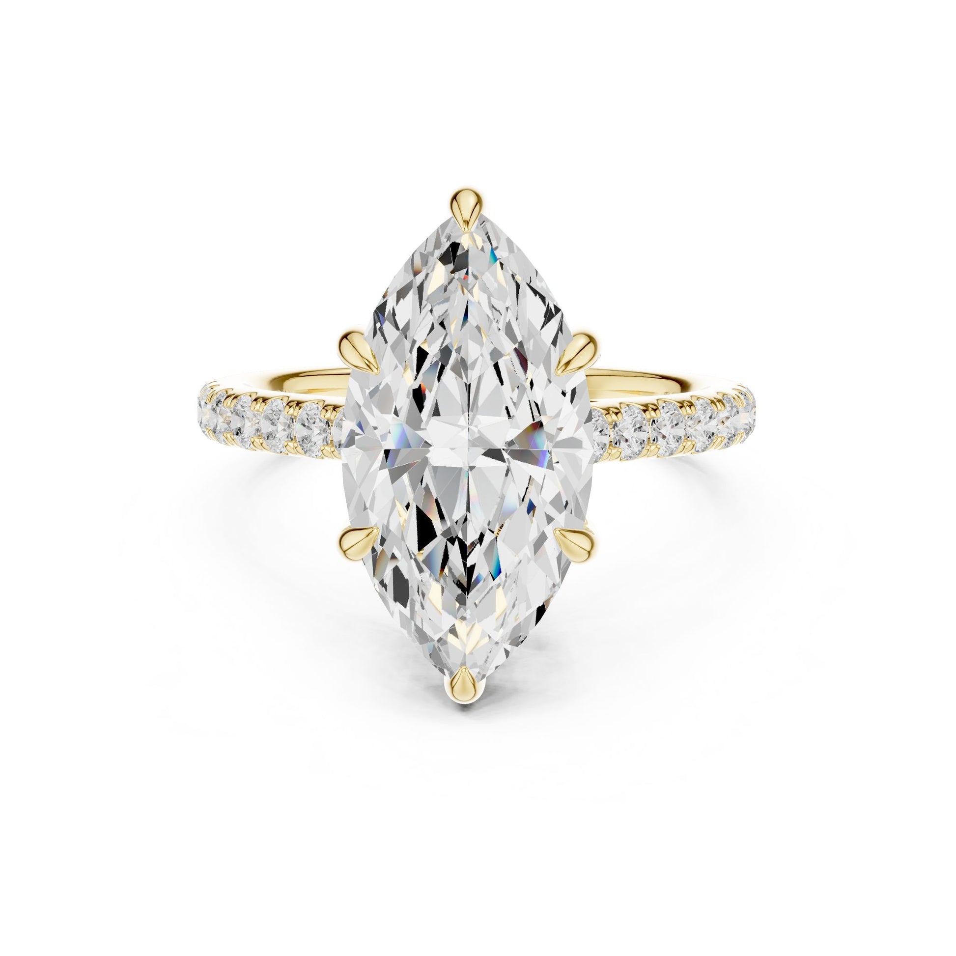 Oval Lab Grown Diamond Cathedral Engagement Ring