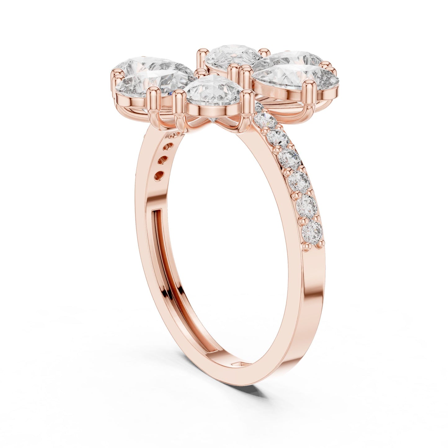 Oval Lab Grown Diamond Cluster Engagement Ring