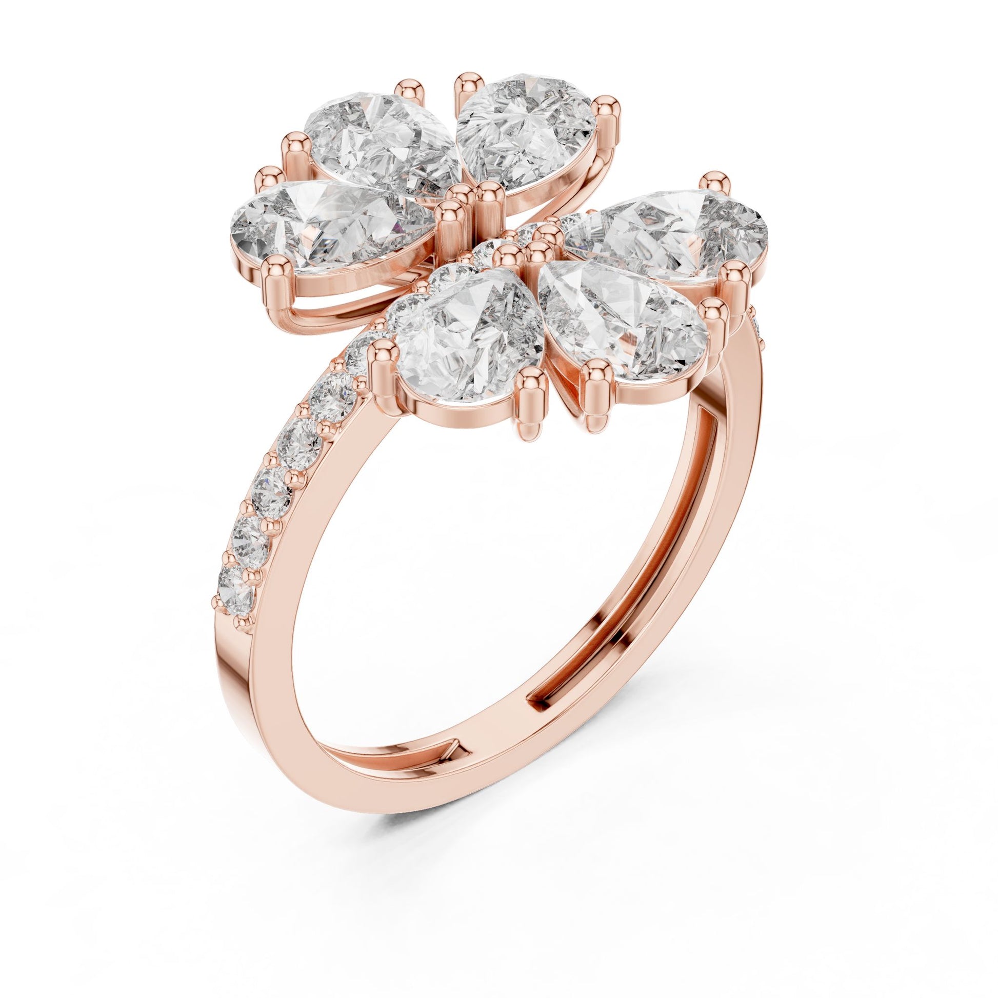 Oval Lab Grown Diamond Cluster Engagement Ring