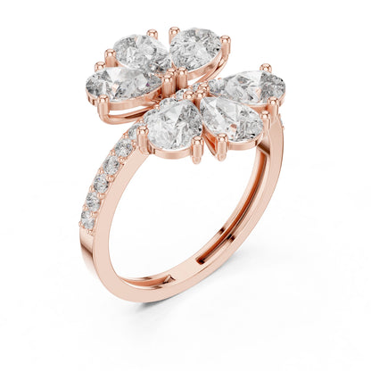 Oval Lab Grown Diamond Cluster Engagement Ring