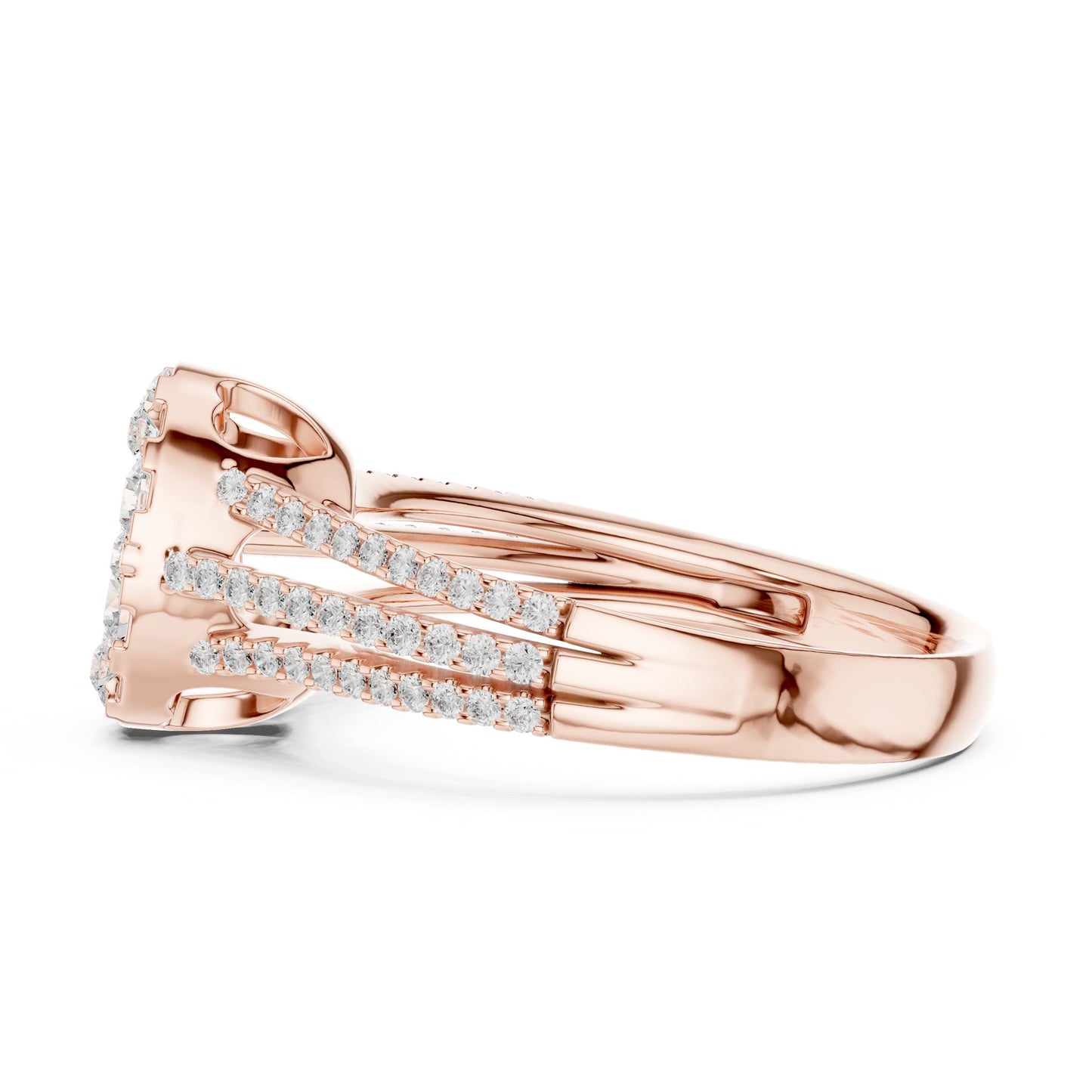 Oval Lab Grown Diamond Cluster Engagement Ring