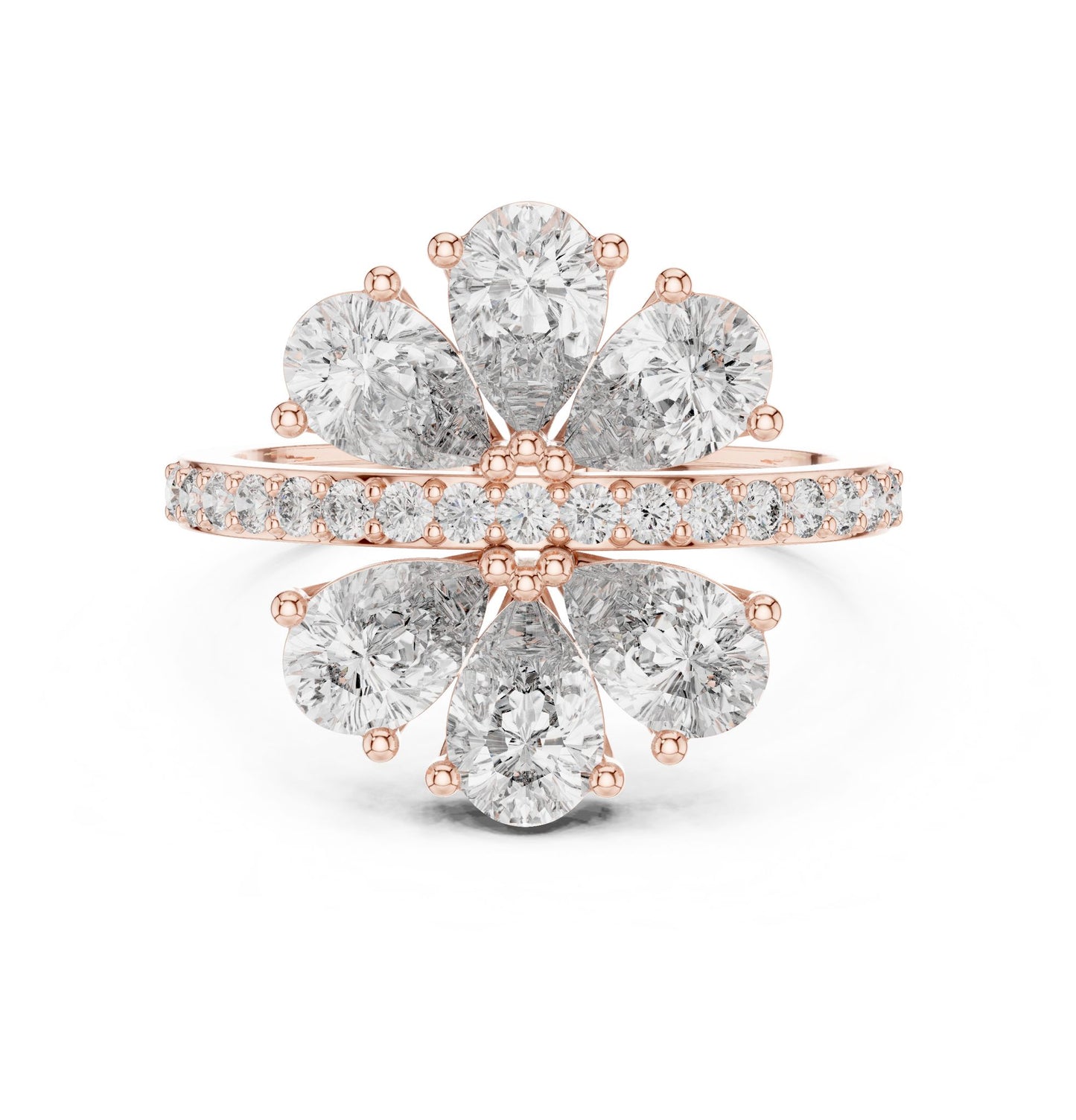 Oval Lab Grown Diamond Cluster Engagement Ring