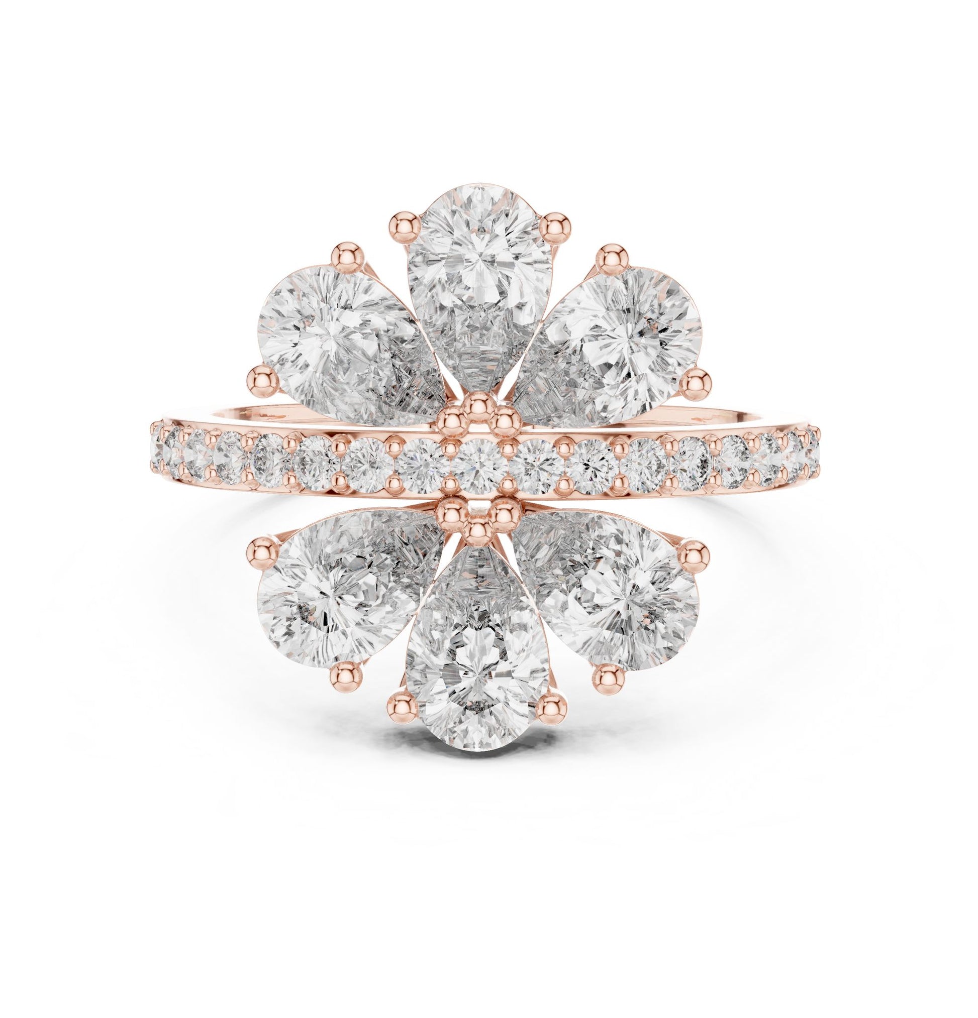 Oval Lab Grown Diamond Cluster Engagement Ring