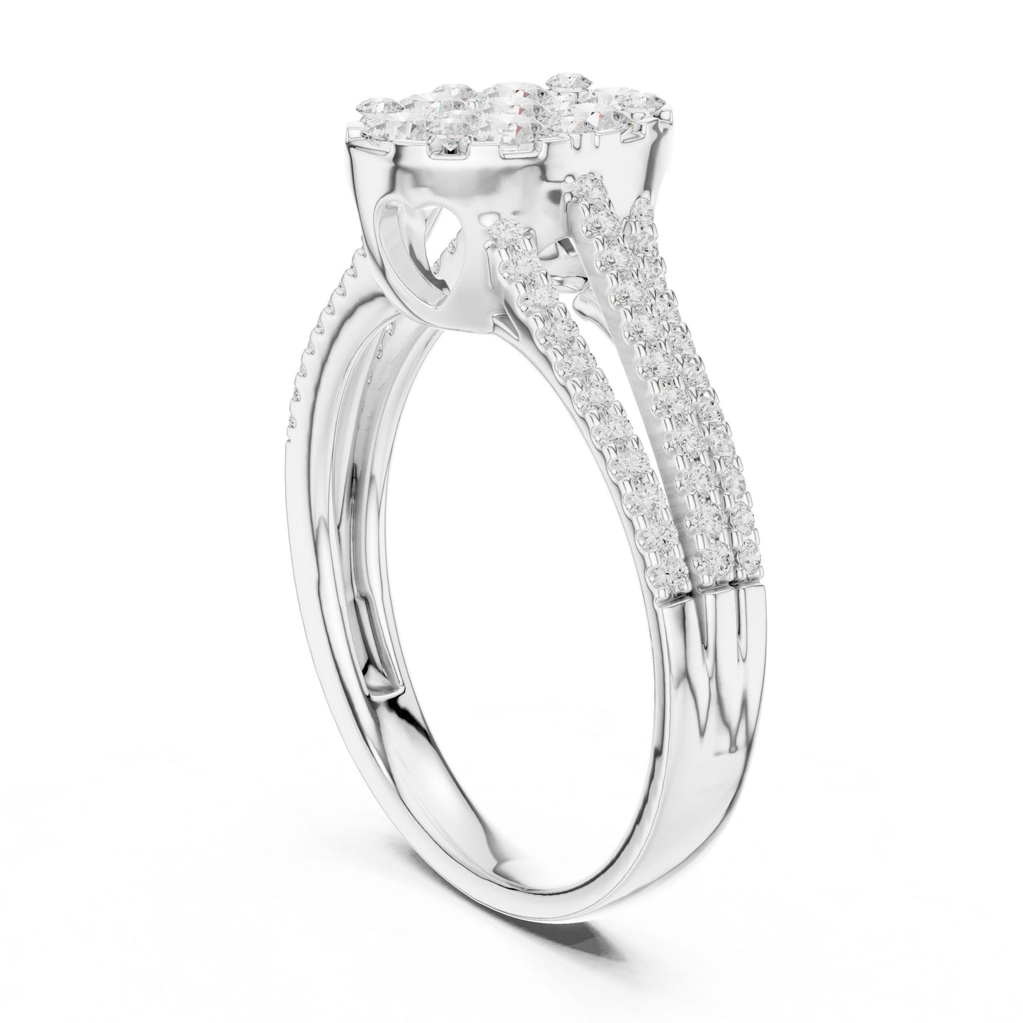 Oval Lab Grown Diamond Cluster Engagement Ring
